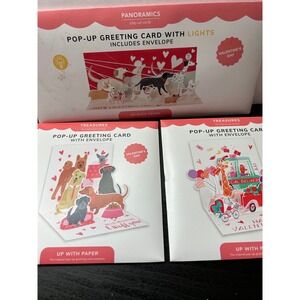 Up With Paper Pop-Up Greeting Cards 3ct Valentine's Day Multicolor Good Dogs